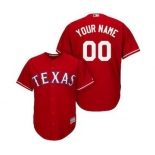 Men's Texas Rangers Customized Red Cool Base Custom Baseball Baseball Jersey