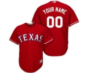 Men's Texas Rangers Customized Red Cool Base Custom Baseball Baseball Jersey