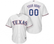 Men's Texas Rangers Customized White Home Cool Base Custom Baseball Baseball Jersey