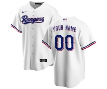 Men's Texas Rangers Home 2020 Baseball Custom Cool Base Jersey - White