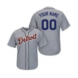 Men's Detroit Tigers Customized Gray Cool Base Custom Baseball Baseball Jersey