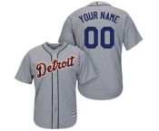 Men's Detroit Tigers Customized Gray Cool Base Custom Baseball Baseball Jersey