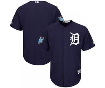 Men's Detroit Tigers Customized Majestic Navy 2018 Spring Training Cool Base Team Jersey