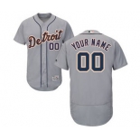 Men's Detroit Tigers Customized Road Gray Flex Base Custom Baseball Baseball Jersey