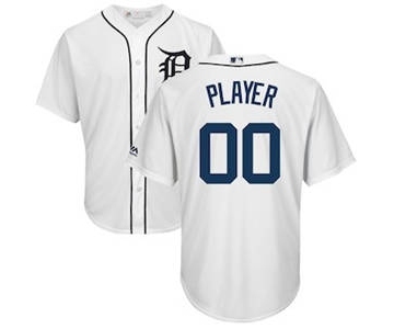 Men's Detroit Tigers Customized White 2018 Home Cool Base Custom Baseball Baseball Jersey