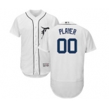 Men's Detroit Tigers Customized White 2018 Home Flex Base Custom Baseball Baseball Jersey