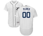 Men's Detroit Tigers Customized White 2018 Home Flex Base Custom Baseball Baseball Jersey