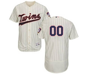 Men's Minnesota Twins Customized Alternate Ivory Navy Flex Base Custom Baseball Baseball Jersey