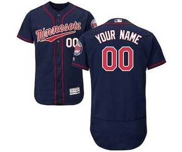 Men's Minnesota Twins Customized Alternate Navy Flex Base Custom Baseball Baseball Jersey