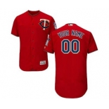 Men's Minnesota Twins Customized Alternate Scarlet Flex Base Custom Baseball Baseball Jersey