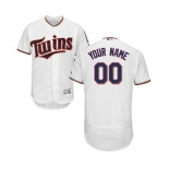 Men's Minnesota Twins Customized Home White Flex Base Custom Baseball Baseball Jersey