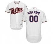 Men's Minnesota Twins Customized Home White Flex Base Custom Baseball Baseball Jersey