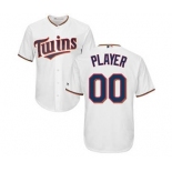 Men's Minnesota Twins Customized White Cool Base Custom Baseball Baseball Jersey