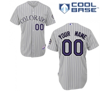 Colorado Rockies Personalized custom Grey Baseball Jersey