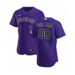 Men's Colorado Rockies 2020 Alternate Custom Flexbase Jersey - Purple