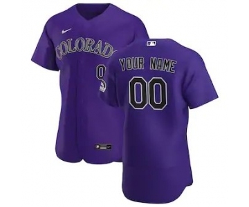 Men's Colorado Rockies 2020 Alternate Custom Flexbase Jersey - Purple