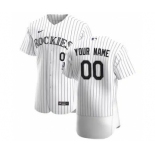 Men's Colorado Rockies 2020 Home Custom Flexbase Jersey - White