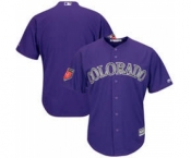 Men's Colorado Rockies Customized Majestic Purple 2018 Spring Training Cool Base Team Jersey