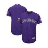 Men's Colorado Rockies Customized Majestic Purple 2018 Spring Training Flex Base Team Jersey