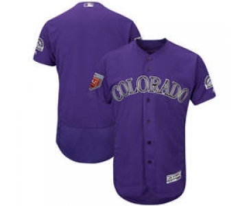 Men's Colorado Rockies Customized Majestic Purple 2018 Spring Training Flex Base Team Jersey