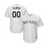 Men's Colorado Rockies Customized White Home Cool Base Custom Baseball Baseball Jersey