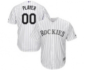 Men's Colorado Rockies Customized White Home Cool Base Custom Baseball Baseball Jersey