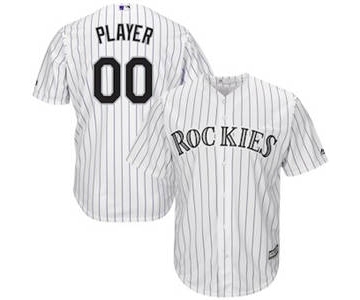 Men's Colorado Rockies Customized White Home Cool Base Custom Baseball Baseball Jersey