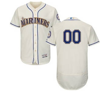 Men's Seattle Mariners Customized Alternate Cream Flex Base Custom Baseball Baseball Jersey