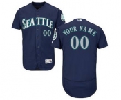 Men's Seattle Mariners Customized Alternate Navy Flex Base Custom Baseball Baseball Jersey