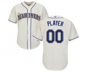 Men's Seattle Mariners Customized Cream Cool Base Custom Baseball Baseball Jersey