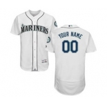 Men's Seattle Mariners Customized Home White Flex Base Custom Baseball Baseball Jersey