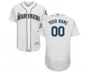 Men's Seattle Mariners Customized Home White Flex Base Custom Baseball Baseball Jersey