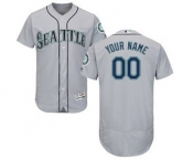 Men's Seattle Mariners Customized Road Gray Flex Base Custom Baseball Baseball Jersey