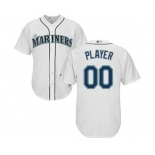 Men's Seattle Mariners Customized White Cool Base Custom Baseball Baseball Jersey