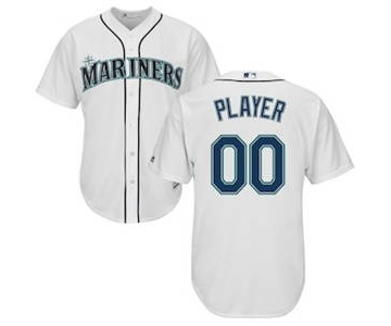 Men's Seattle Mariners Customized White Cool Base Custom Baseball Baseball Jersey