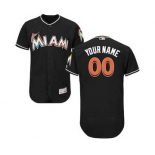 Men's Miami Marlins Customized Alternate Black Flex Base Custom Baseball Baseball Jersey