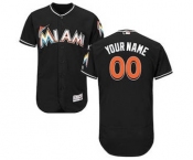 Men's Miami Marlins Customized Alternate Black Flex Base Custom Baseball Baseball Jersey