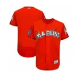 Men's Miami Marlins Customized Majestic Orange 2018 Spring Training Flex Base Team Jersey