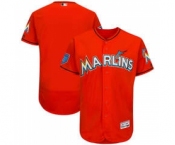 Men's Miami Marlins Customized Majestic Orange 2018 Spring Training Flex Base Team Jersey