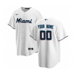 Men's Miami Marlins Home 2020 Baseball Custom Cool Base Jersey - White