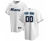 Men's Miami Marlins Home 2020 Baseball Custom Cool Base Jersey - White