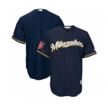 Men's Milwaukee Brewers Customized Majestic Navy 2018 Spring Training Cool Base Team Jersey