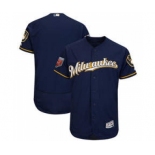 Men's Milwaukee Brewers Customized Majestic Navy 2018 Spring Training Flex Base Team Jersey