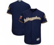 Men's Milwaukee Brewers Customized Majestic Navy 2018 Spring Training Flex Base Team Jersey