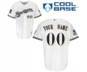 Milwaukee Brewers Personalized Custom White Baseball Jersey