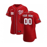 Men's Washington Nationals 2020 Alternate Custom Flexbase Patch Jersey - Scarlet