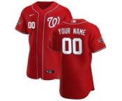 Men's Washington Nationals 2020 Alternate Custom Flexbase Patch Jersey - Scarlet