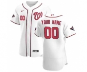 Men's Washington Nationals 2020 Home Custom Flexbase Patch Jersey - White