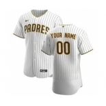 Men's San Diego Padres 2020 Home Custom Flexbase Jersey - White Brown