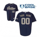 Men's San Diego Padres Customized Navy Blue Cool Base Custom Baseball Baseball Jersey